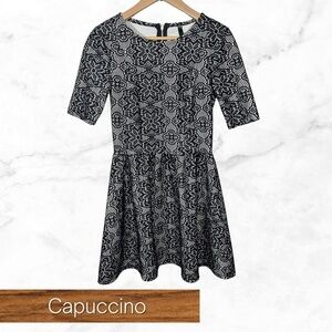 Cappuccino size small lace overlay A-line dress